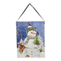 Fiber Optic Lighted Canvas Art - Woodland Snowman