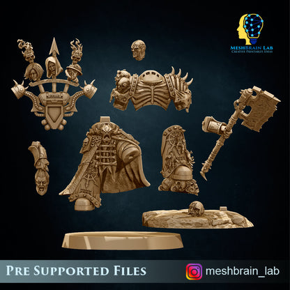 3d Printed Doom Marine Executor Lord by Meshbrain Labs