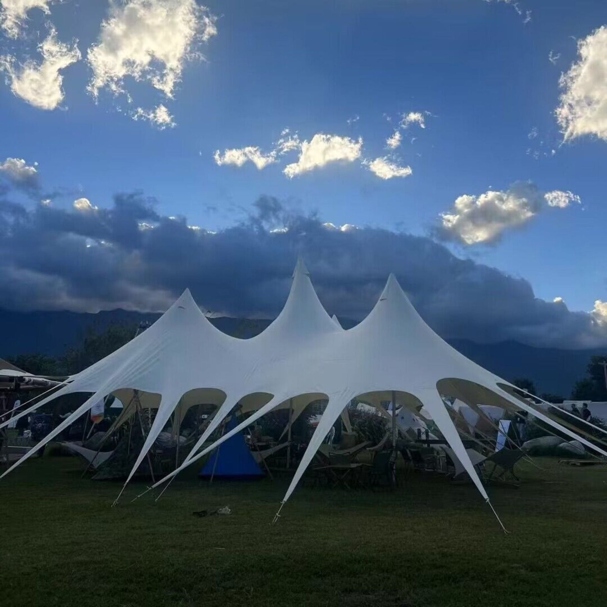 Extra large waterproof outdoor canopy outside view