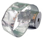 Wire Edged Printed Silver Ribbon - Solid