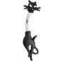 Clear Gem Sleek Black Cat Double Mount Belly Ring