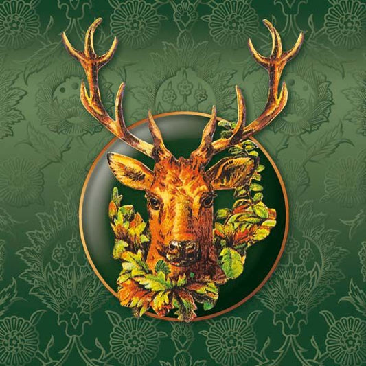 Paper Lunch Napkin - Deer - Green