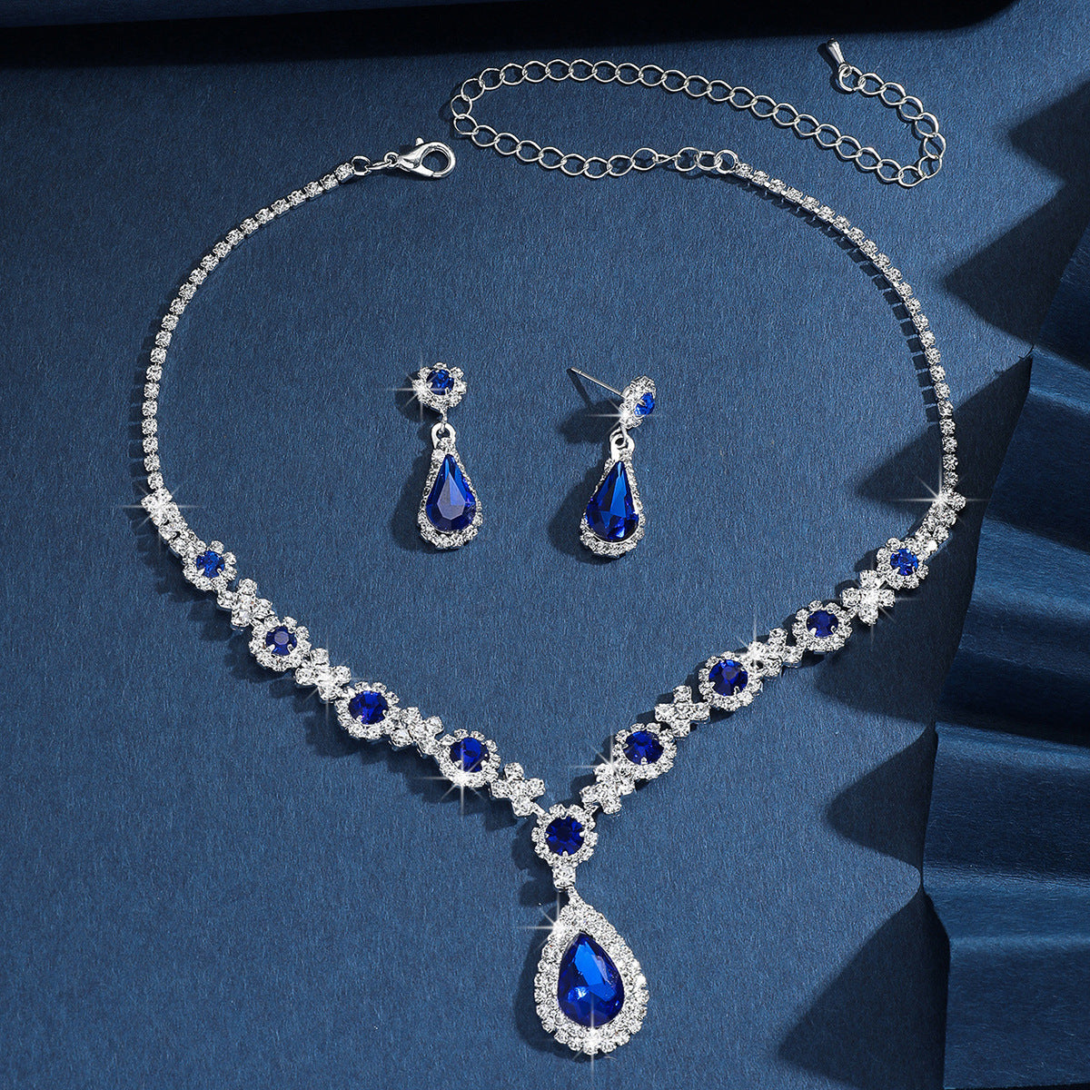 Bridal Jewelry Womens Set Cross-border European And American Crystal Water Drop