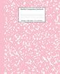 Marbled Composition Notebook: Pink Marble Wide Ruled Paper Subject Book - Paperback