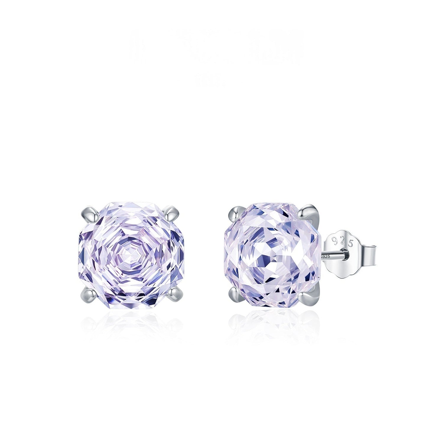 Basic Rose-cut Sparkling Diamond Stud Earrings Unisex Accessory