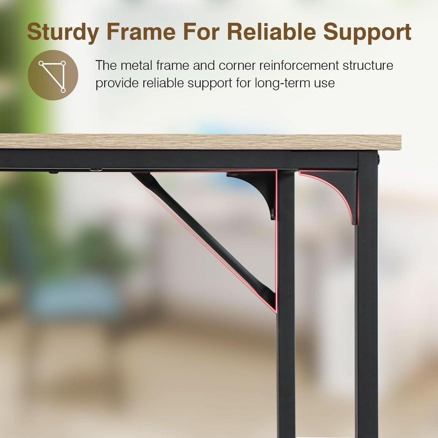 39 Inch Computer Desk Nature Wood Home Office Writing Table