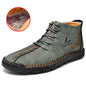 New Men's Martin Boots Plus Size Medium Leather Plus Velvet