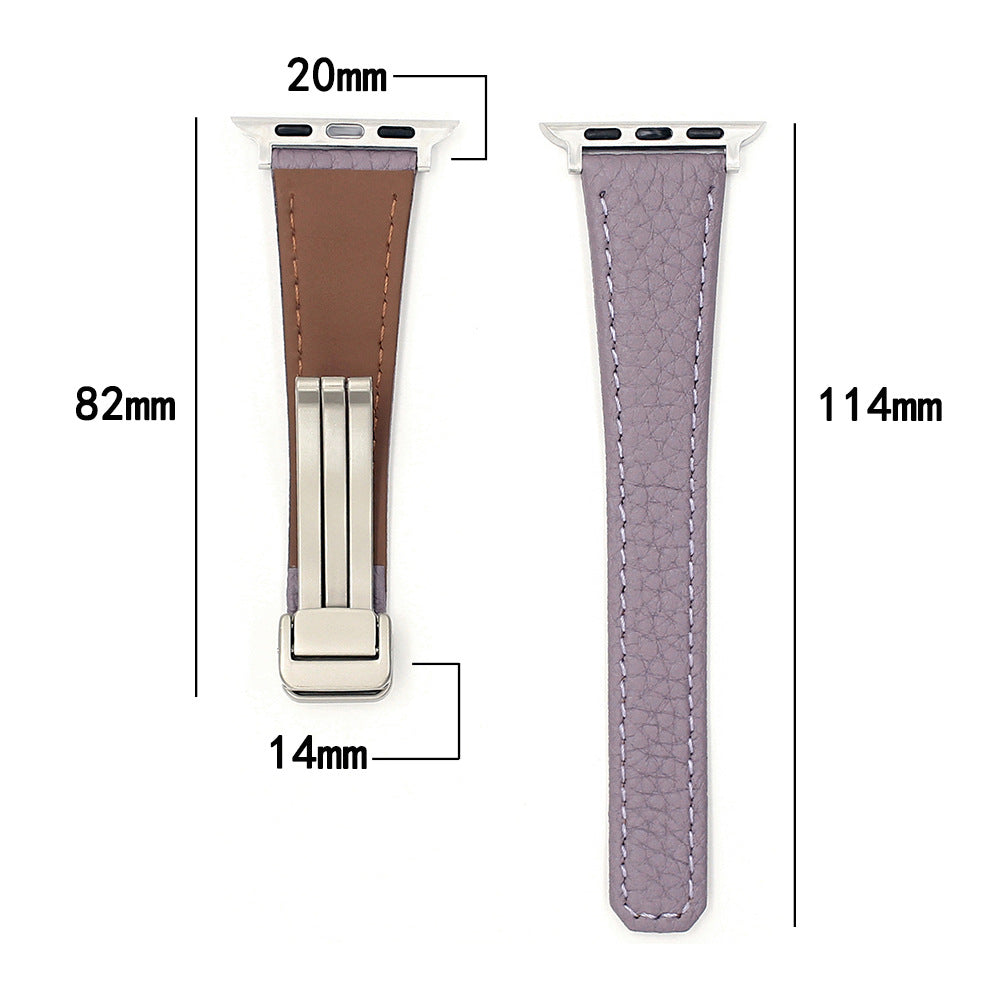 Litchi-pattern Genuine Leather Watch Strap For Watch Straps