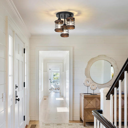 Semi Flush Mount Ceiling Light 3-Light Farmhouse Chandelier Fixtures