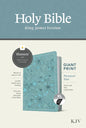 KJV Personal Size Giant Print Bible, Filament Enabled (Leatherlike, Floral Leaf Teal, Indexed, Red Letter) - Imitation Leather