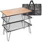 Outdoor Simple Folding Picnic Table Multi-layer Wrought Iron Rack