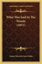 What Was Said In The Woods (1851) - Paperback