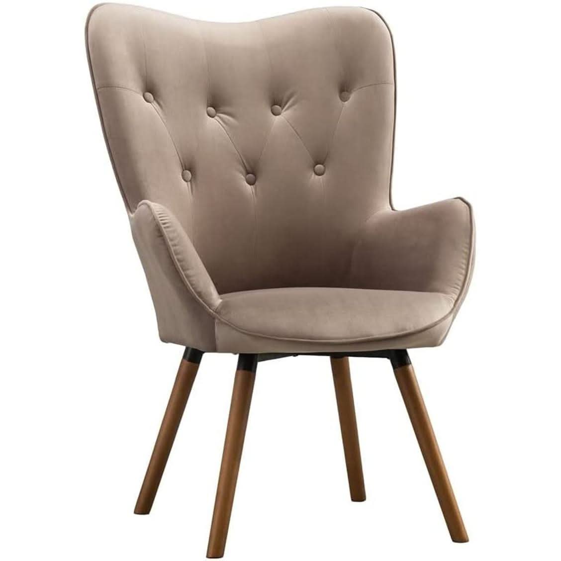 Contemporary Velvet Upholstered Accent Chair Chocolate