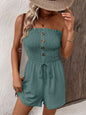 Hot Selling Summer Leisure Vacation Solid Color High Waist Design Strapless Jumpsuit Shorts