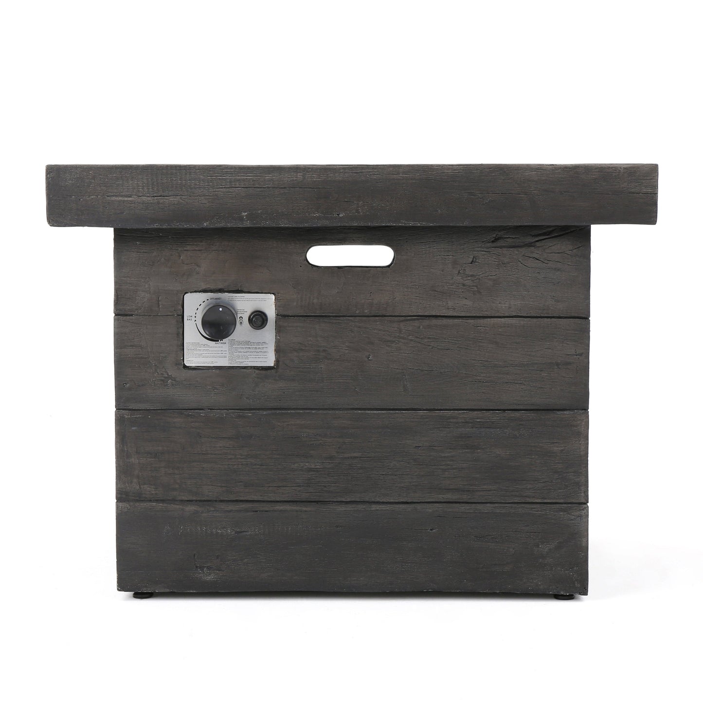 ANCHORAGE 32'' Wood Square MGO Fire Pit Grey - 40,000 BTU