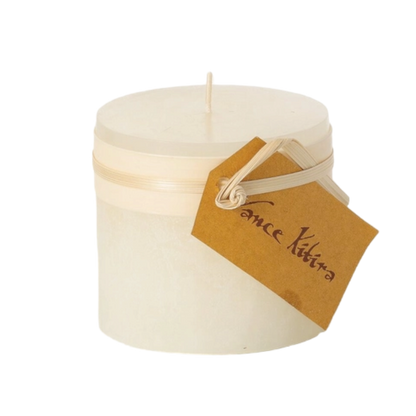 Melon White Timber  Pillar Candle - 3  x 3.25