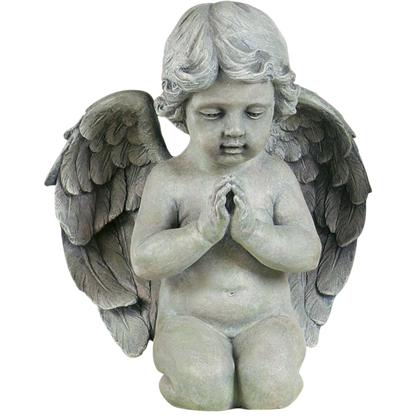 Sitting Cherub - 9.5 inch Garden Statue -