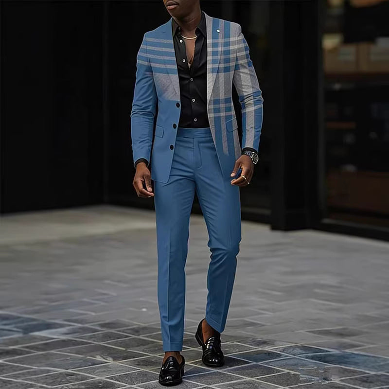 Mens Business-Casual Suit Pants Two-Piece Set