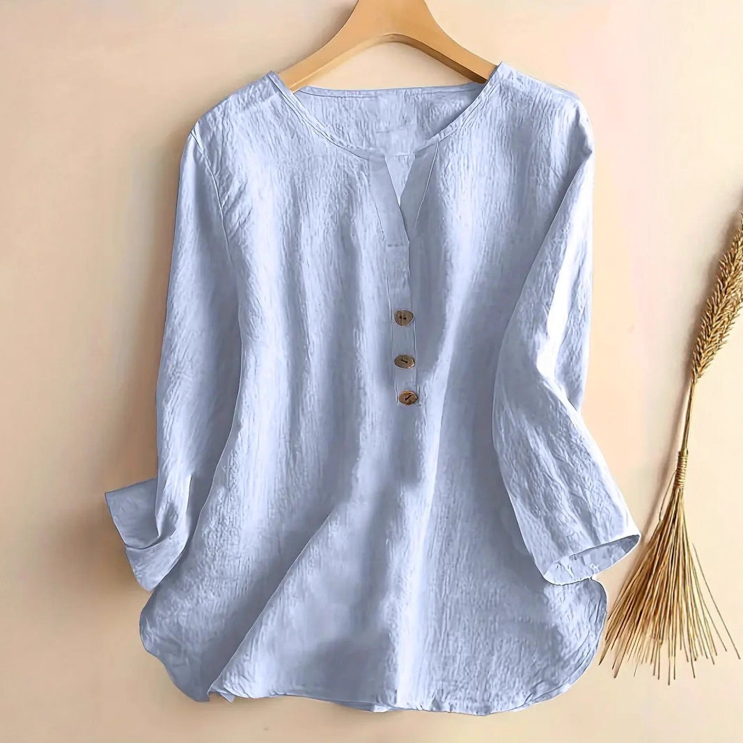 Womens Mid-length Casual Shirtversatile And Lightweight