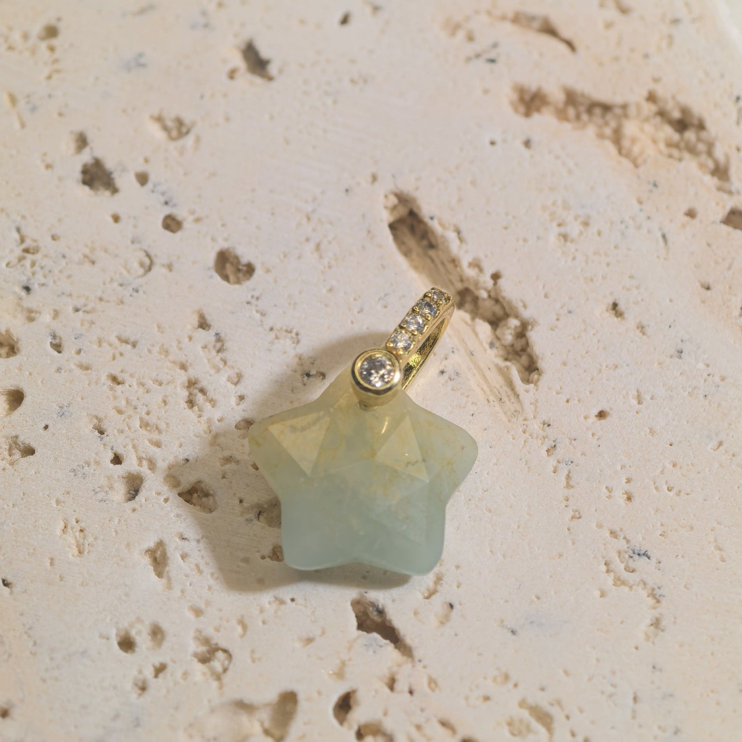 Natural Stone Cut-surface Star Pendant Five-pointed Star Charm