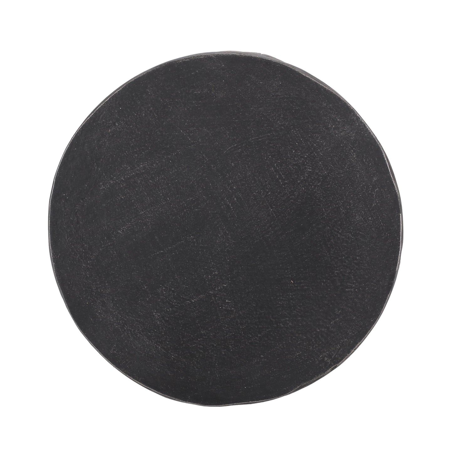 Outdoor Side Table Round MGO Concrete Copper Leaf Pattern 15.25x18.5in
