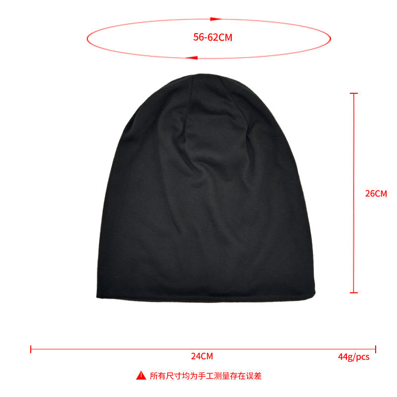 Solid-color Double-layer Pullover Beanie Thin Style