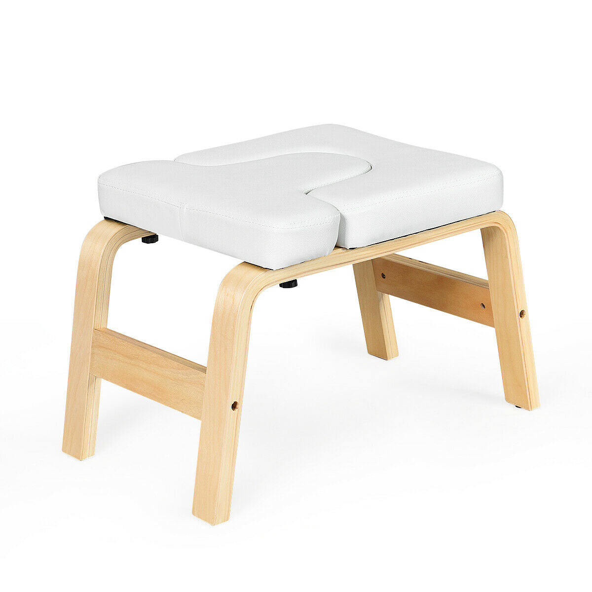 Yoga Headstand Wood Stool with PVC Pads