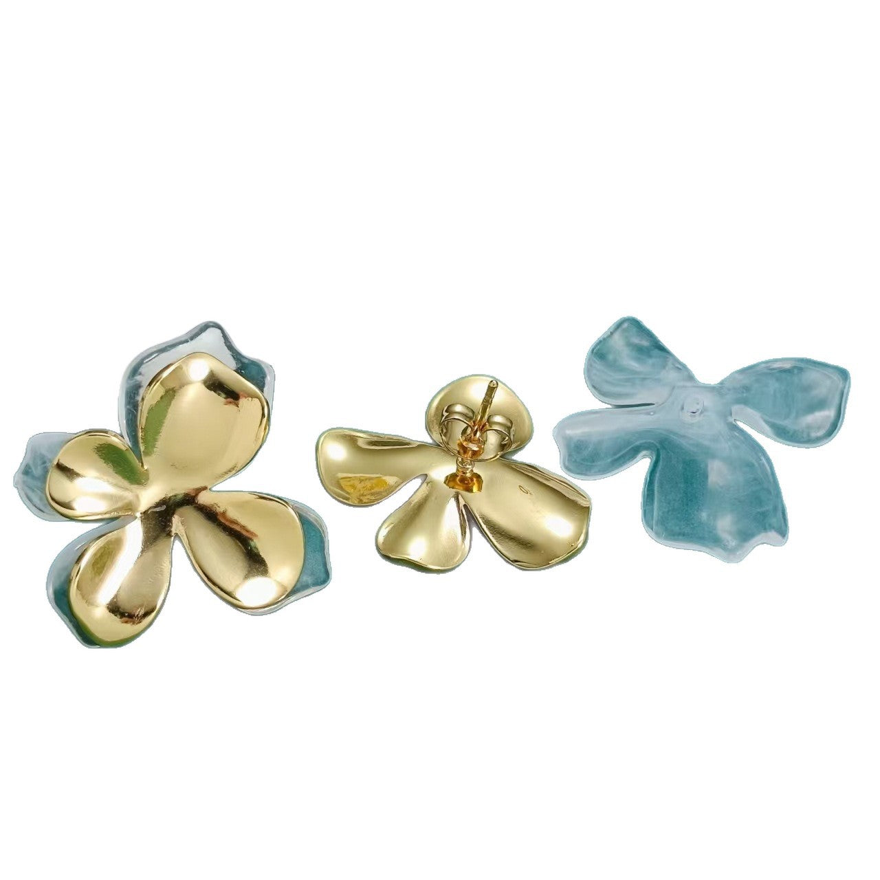 Double-layer Flower Stainless Steel Earrings Light Luxury With A Premium Feel