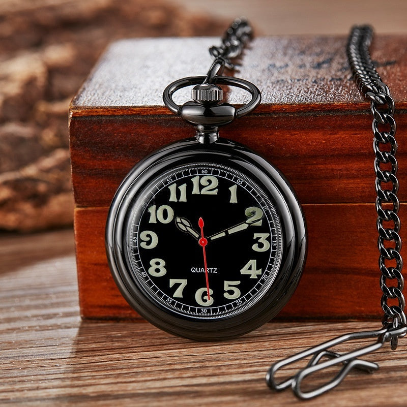 Qing Dynasty Ancient Open-Back Digital Antique-Style Quartz Pocket Watch