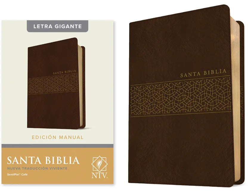 Santa Biblia Ntv, Edición Manual, Letra Gigante (Sentipiel, Café, Letra Roja) - Imitation Leather