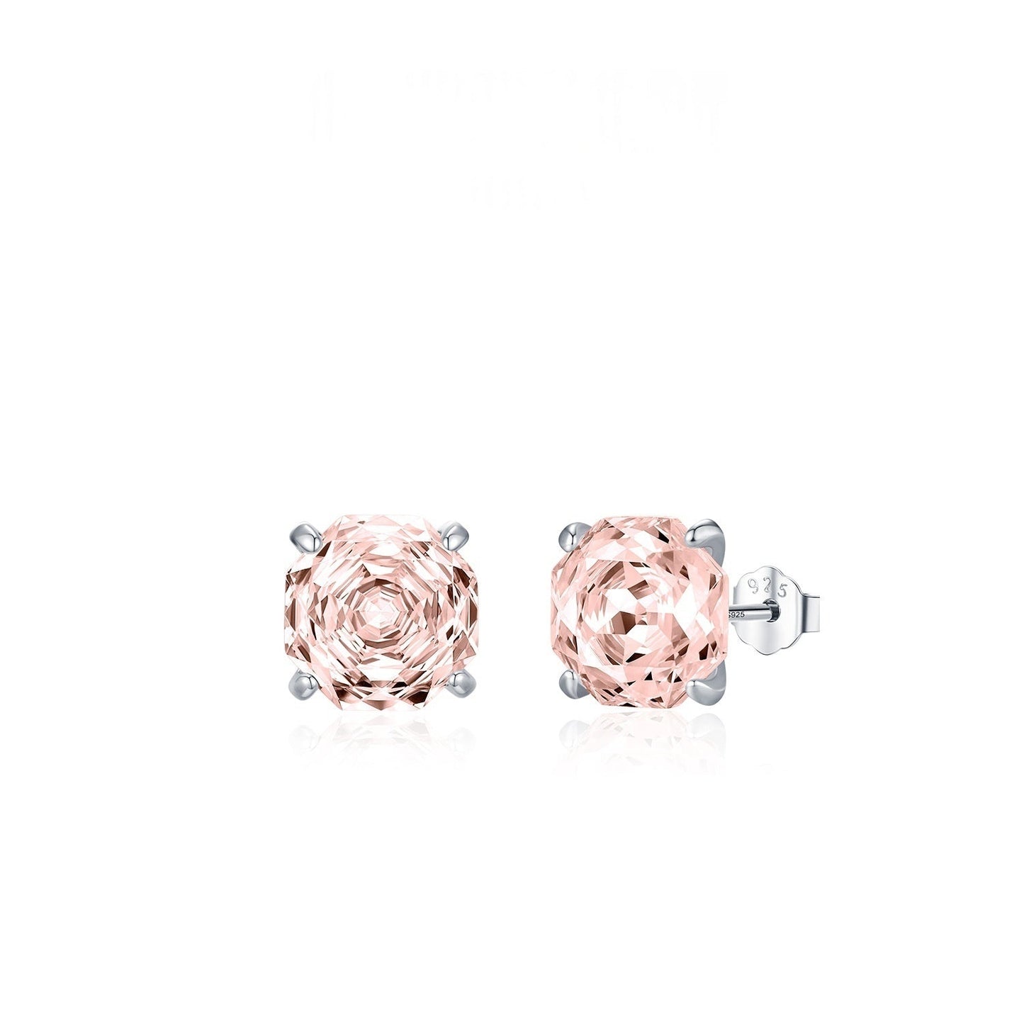 Basic Rose-cut Sparkling Diamond Stud Earrings Unisex Accessory