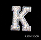 Pearl Rhinestone Cloth Sticker-Letter A-White-2 Pack