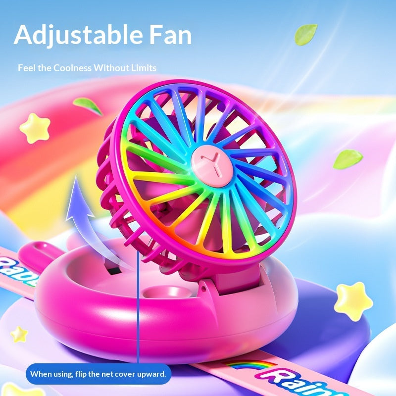 New Summer Mini Watch With A Handy Wrist-mounted Night Light And Rechargeable Small Fan For Kids