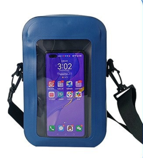 Waterproof one-shoulder mobile phone bag-black-pvc-1 piece