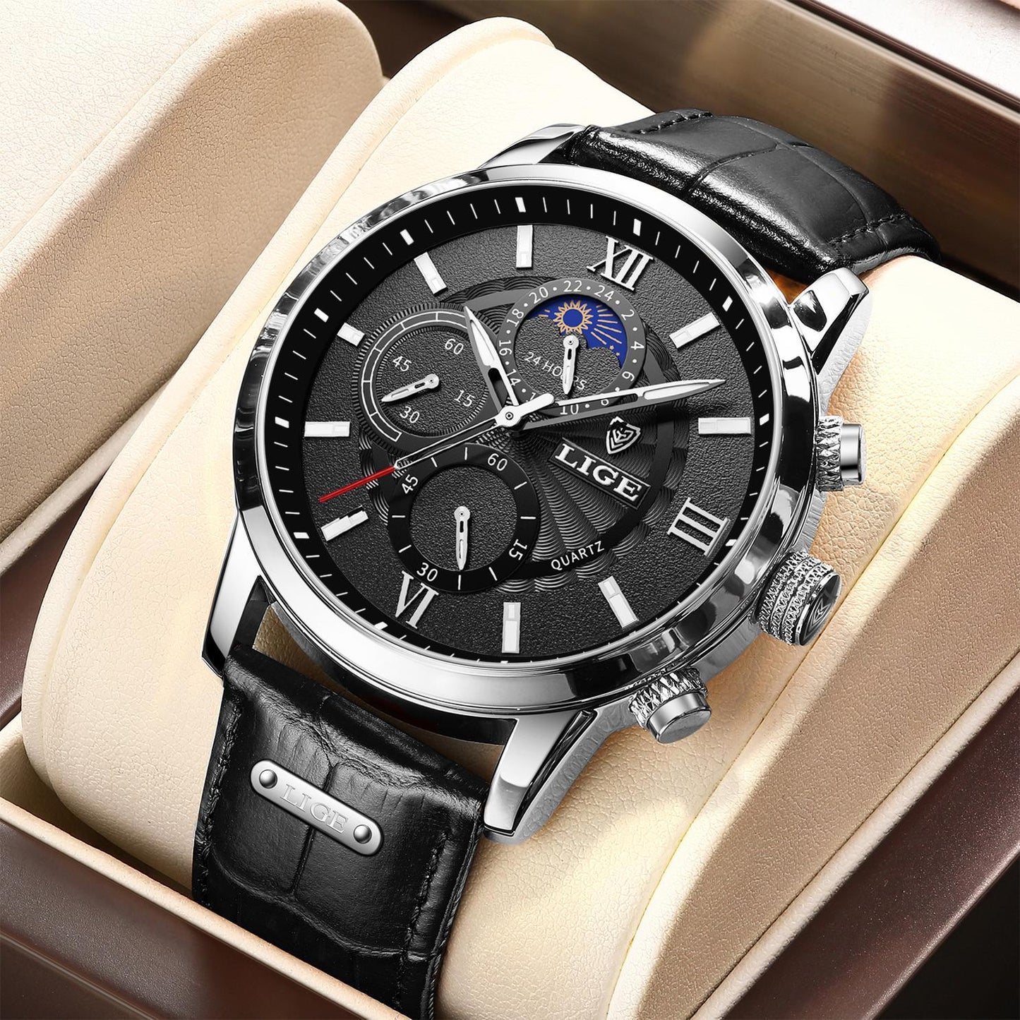 Mens High-end Quartz Watch Multifunction Chronograph Luminous And Water-resistant Wristwatch