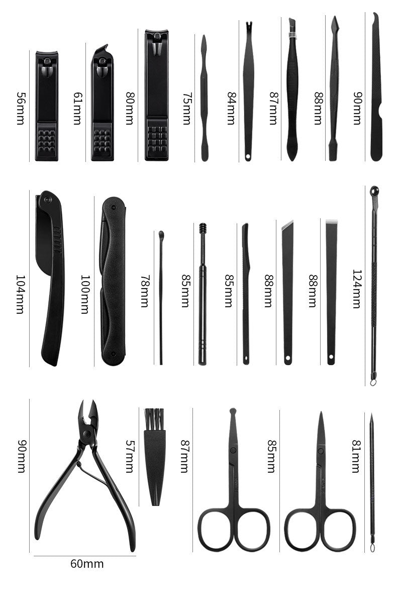 Stainless Steel Manicure & Pedicure Tool Set with Storage Case