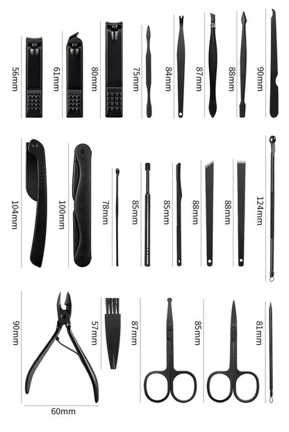 Stainless Steel Manicure & Pedicure Tool Set with Storage Case