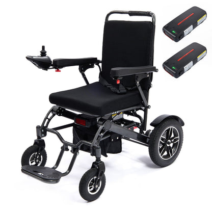 Wheelchair Electric Foldable Aluminum Dual Battery Black 41x24x39 In