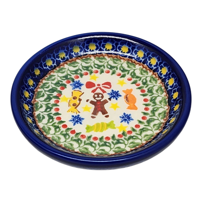 Ceramic Snack Plate - Gingerbread Celebration Pattern
