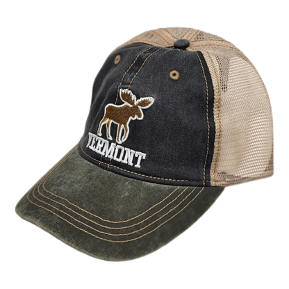 Two Tone Cap Vermont Moose - Green/Blue