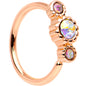 20G Aurora CZ Gem Rose Gold IP Triplet Seamless Circular Ring