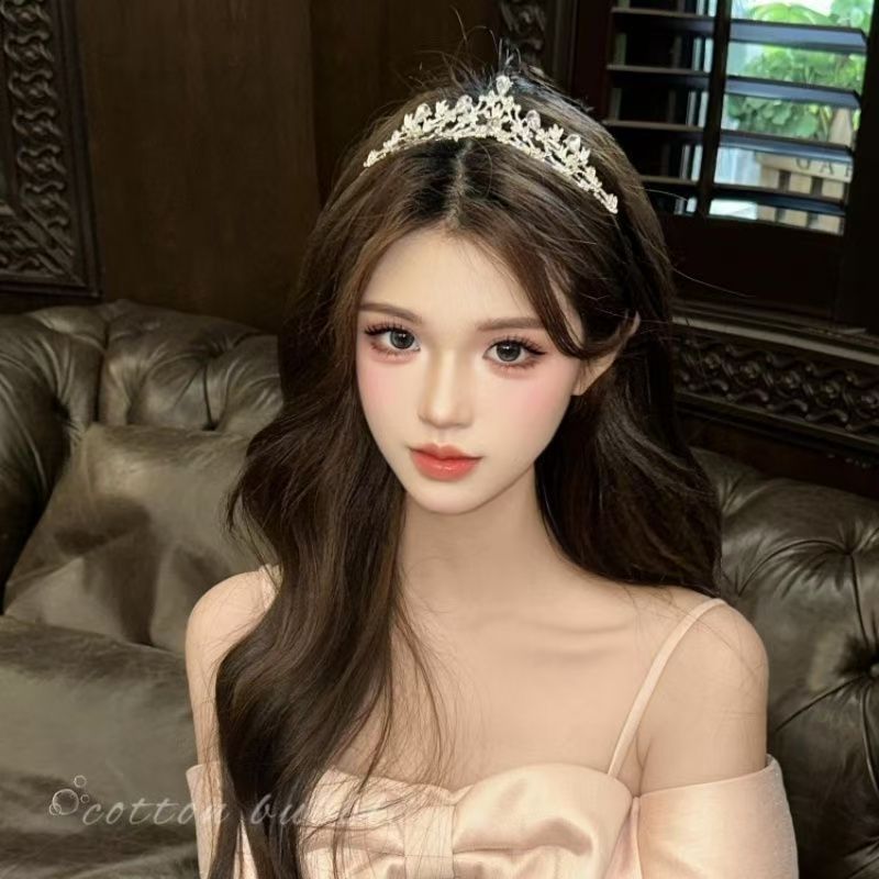 Rhinestone Bridal Crown Headband Flower Diamond High-End Headpiece