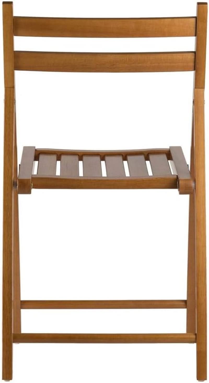 Teak Folding Chair Set 4 Piece Compact Foldable Indoor Outdoor