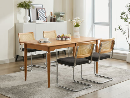 Mid Century Modern Dining Chairs Set of 2, Velvet Accent Chairs with Natural