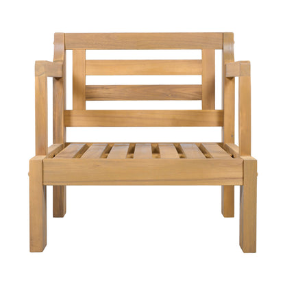 Outdoor Club Chair Set Acacia Wood Beige Cushions Set of 2