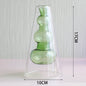 Retro Glass Vase Flower Transparent Brown Yellow Simple Table Setting Art