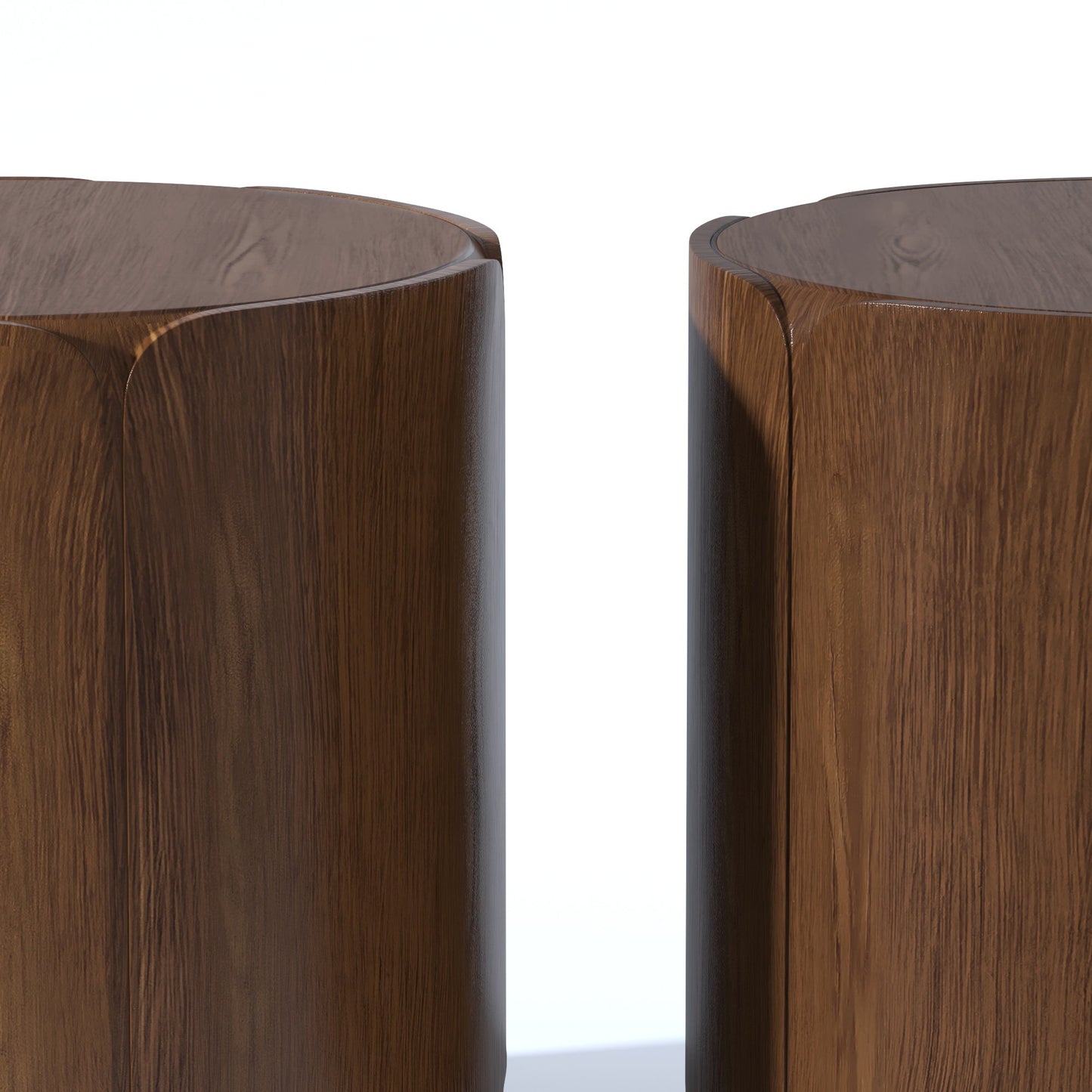 19.29 in Outdoor Side Table Set of 2, Wood Grain, Waterproof, Patio, Brown