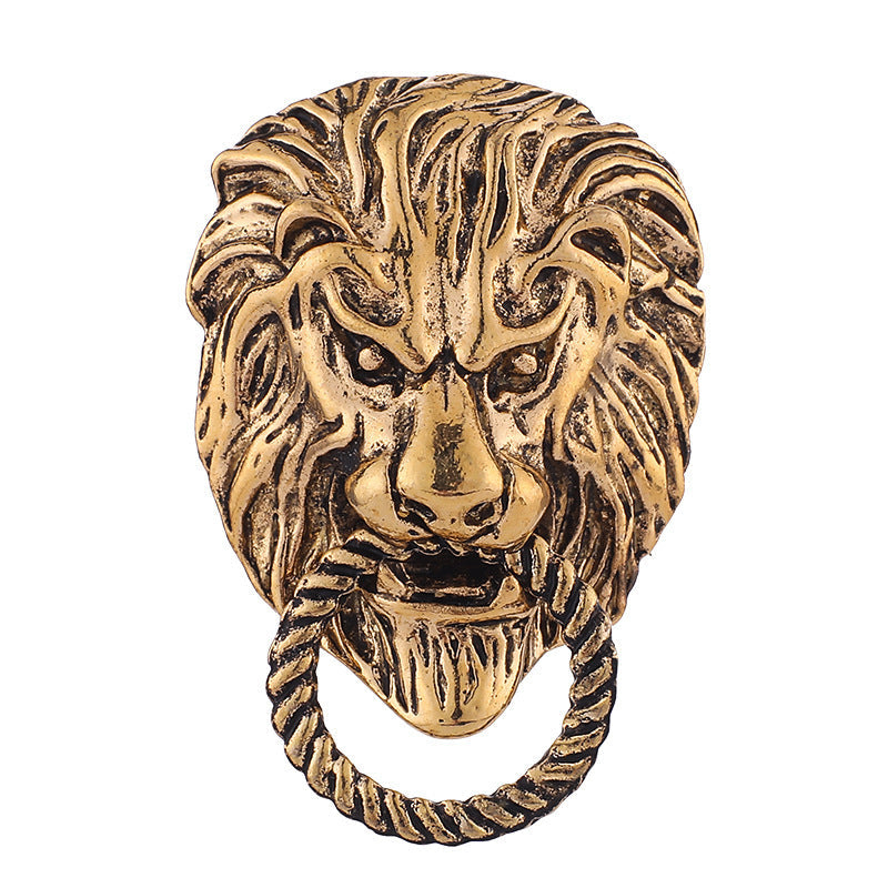 Fierce Lion Head And Tiger Personalized Vintage Brooch