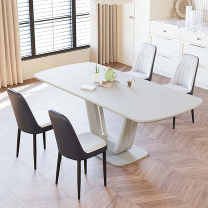 62.99-78.74' expandable dining table set for 2-8 people, equipped with 4 PU