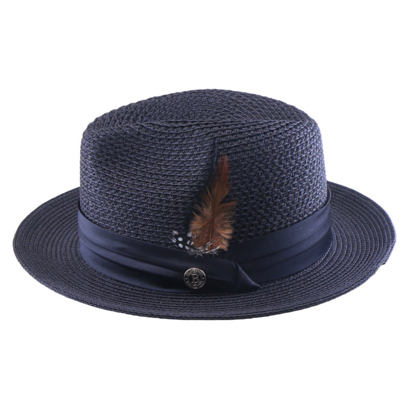 Spring Summer New Arrival Mens And Womens Seaside Beach Holiday Flat-Brim Straw Hat